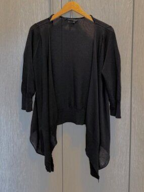 BCBG Max Azria Black Draped Cardigan in Size Medium